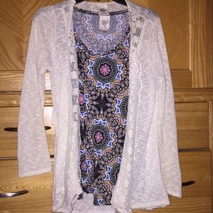 Cardigan and tank top